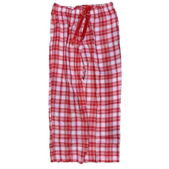 Victorias Secret XL Cotton Pajama Pants Pink Christmas Stripe Cabin Lounge NEW - Picture 3 of 14